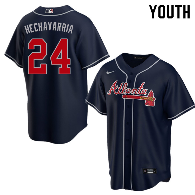 Nike Youth #24 Adeiny Hechavarria Atlanta Braves Baseball Jerseys Sale-Navy